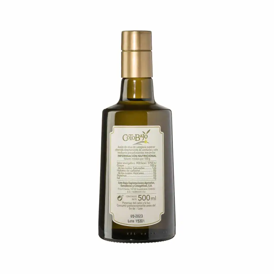 Etiquetado en las botellas de aceite de oliva virgen extra