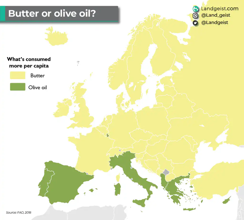 mapa del consumo de aceite en el mundo